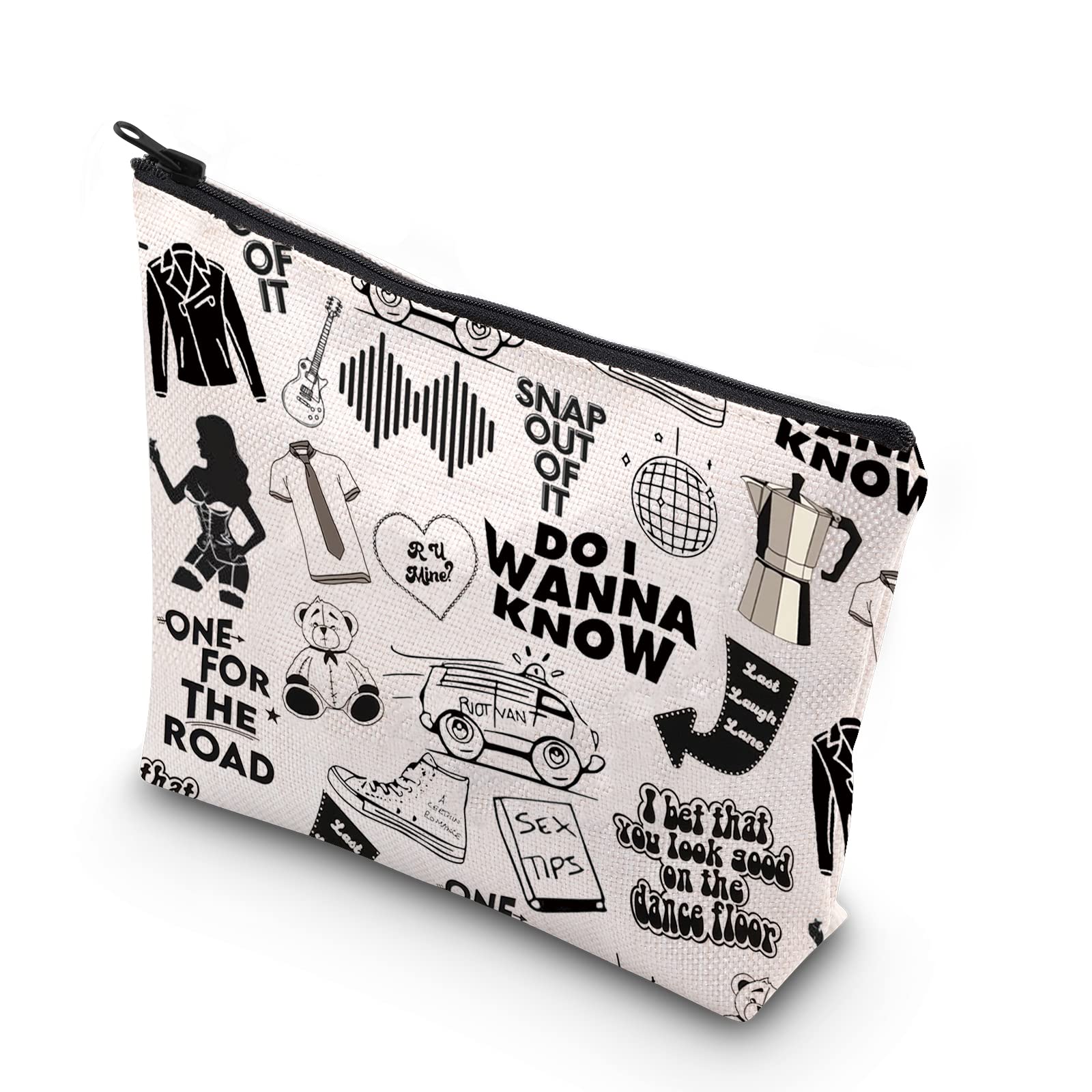 KUIYAI Music Band Gift Jumper Rock Band gfit Lyric Album Song Zipper Pouch Makeup Bag (do i wanna know)