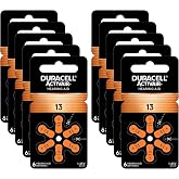 Duracell Hearing Aid Batteries Size 13 Pack of 60 batteries (10 pack of 6 each) 1.45V