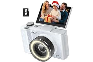 W & O Digital Camera for Teens,Kids Digital Camera with 32G SD Card，180° Flip Screen Camera for Photography Vlogging with Fill Ligh, Beauty Mode,Point and Shoot Digital Cameras for Kids,Teens,Beginner