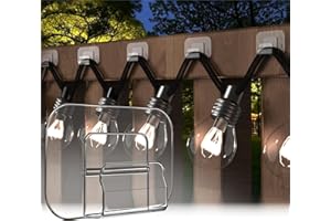 AFFAVON 100Pack Large Hooks for Outdoor String Lights Clips - Waterproof, No-Damage, Adhesive Hooks for Christmas, Patio,Garden,Porch,Balcony Decor,Cable Gutter Holders for Hanging