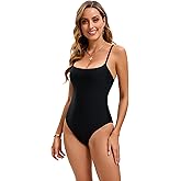 WEAVIVIGRO Women's One Piece Swimsuits Tummy Control Swimwear Square Neck Bathing Suits for Women