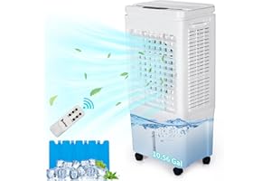 Winado Portable Swamp Cooler w/Remote Control, 2059 CFM Evaporative Air Cooler w/ 10.6 Gallon Water Tank, 3-in-1 Cooling Fan with 3 Speed & Auto Oscillation & 12H Timer for Home & Commercial 150W