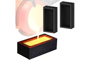2 Pieces 1kg CANALHOUT Graphite Ingot Mold Casting Tool, Casting Melting Tool, Used for Refining Gold, Silver, Copper, Aluminum, Brass(4 x 2 x 1 Inch)