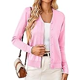 GRACE KARIN Women's Lightweight Cardigan Sweater Button Up Long Sleeve V Neck Sweater Jacket Open Front Casual Knit Shrug