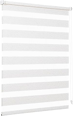Sekey Doppelrollo Klemmfix ohne Bohren für Fenster, Doppelrollo 95 cm breit, Duo Rollo Jalousie Sonnenschutz, 95x150cm, Leinen