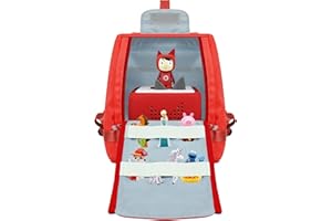 Annmore Case for Tonie Figures and Toniebox, Carrying Bag Compatible with Yoto Player and Cards, Holder for Storypod Crafties Token, Red