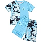 Kid Toddler Baby Boys Clothes Tie-dye Palm Leaf Top 2Pcs Summer Shorts Set