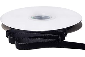 Ribbli Polyester Black Velvet Ribbon,3/8 Inch,10-Yard Spool,Use for Choker,Gift Wrapping,Floral Bouquets, Boutonnieres