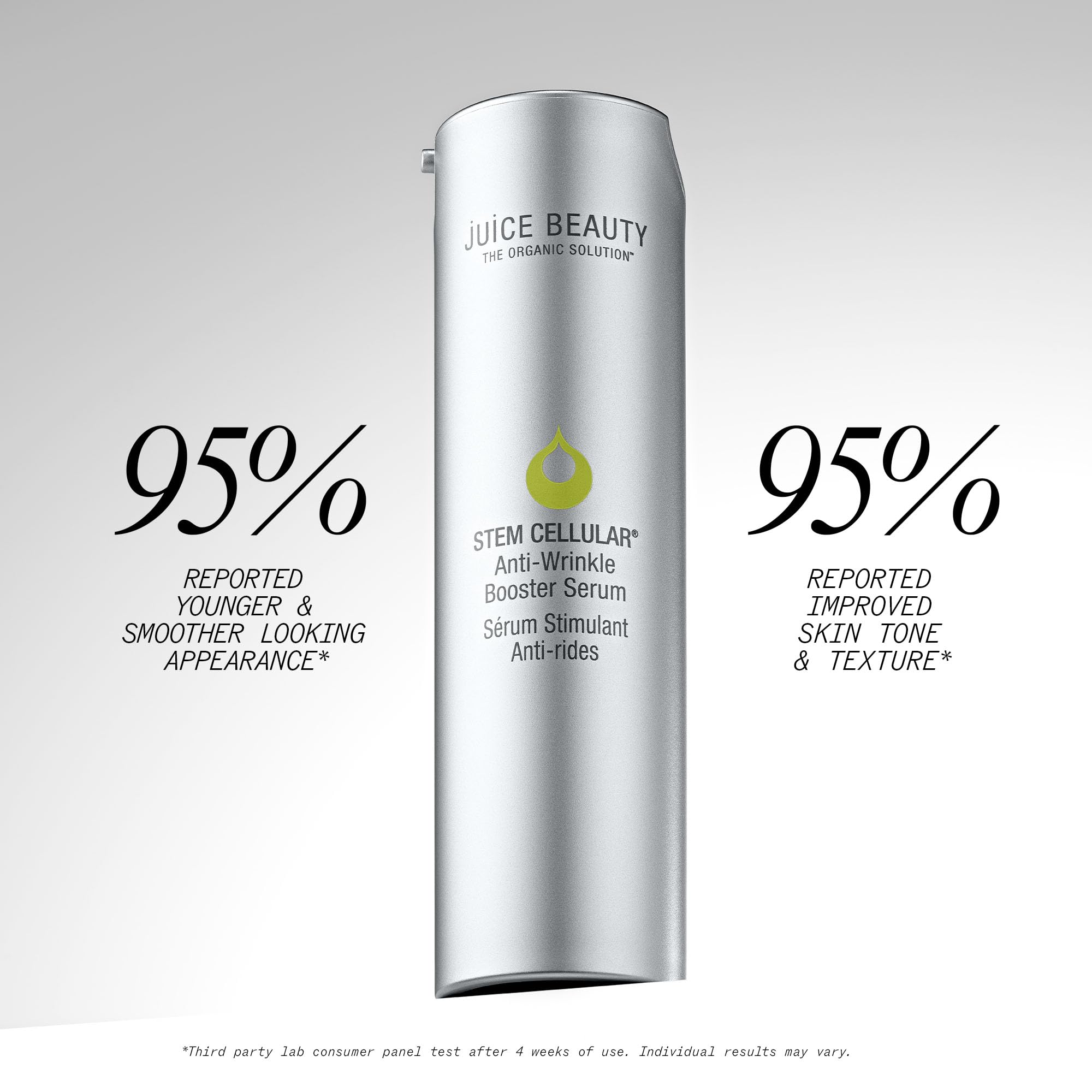 Juice Beauty Stem Cellular Anti-Wrinkle Booster Serum - 30 mL - Reduces Look of Fine Lines + Wrinkles - Enhances Skin Tone + Texture - Vegan, Cruelty Free