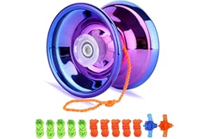 LUOMAJA Professional Unresponsive Yoyo Ball - Miraculous Metal Yo Yo Magic for Kids Beginner with 10 String Pack + 2 Dragon Finger Gloves for Beginner & Professional (JD306)