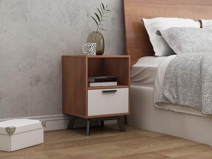 Amazon Com Homestar H7129 Genoa 1 Drawer White Nightstand