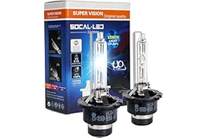 SOCAL-LED LIGHTING D2S 35W Xenon HID Headlight Bulbs - 6000K Crystal White - 66040 66240 85122 OEM High Low Beam Direct Replacement - Pack of 2