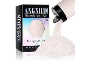 ANGXILIN Holographic Chunky Glitter, 190g/6.7oz Chunky and Fine Mixed Craft Glitter, Bulk Laser Sequin Glitter for Face Body Nail Art,Epoxy Resin Tumbler Jewelry Making Glitter (Diamond White)