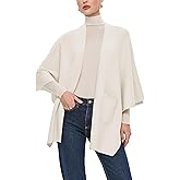 PULI Womens Open Front Shawl Wraps with Pockets Oversized Casual Knit Travel Shawls for Fall and Winter