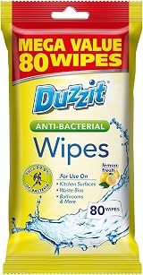 Duzzit Antibacterial Wipes 80 Pack | 99.9% Bacteria & Viruses