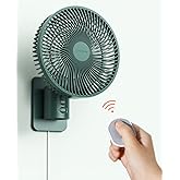 Wall Mounted Oscillating Fan with Remote and Timer,8.5 Inch Small RV Fan with 4 Speeds, 90° Oscillation, 120° Adjustable Tilt