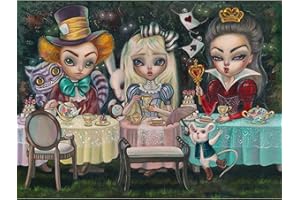 GemZono Diamond Painting Kits for Adults&Kids DIY 5D Diamond Art Paint with Round Diamonds Girls Tea Party Gem Art Painting Kit for Home Wall Decor Gifts(12x16inch/30×40cm)