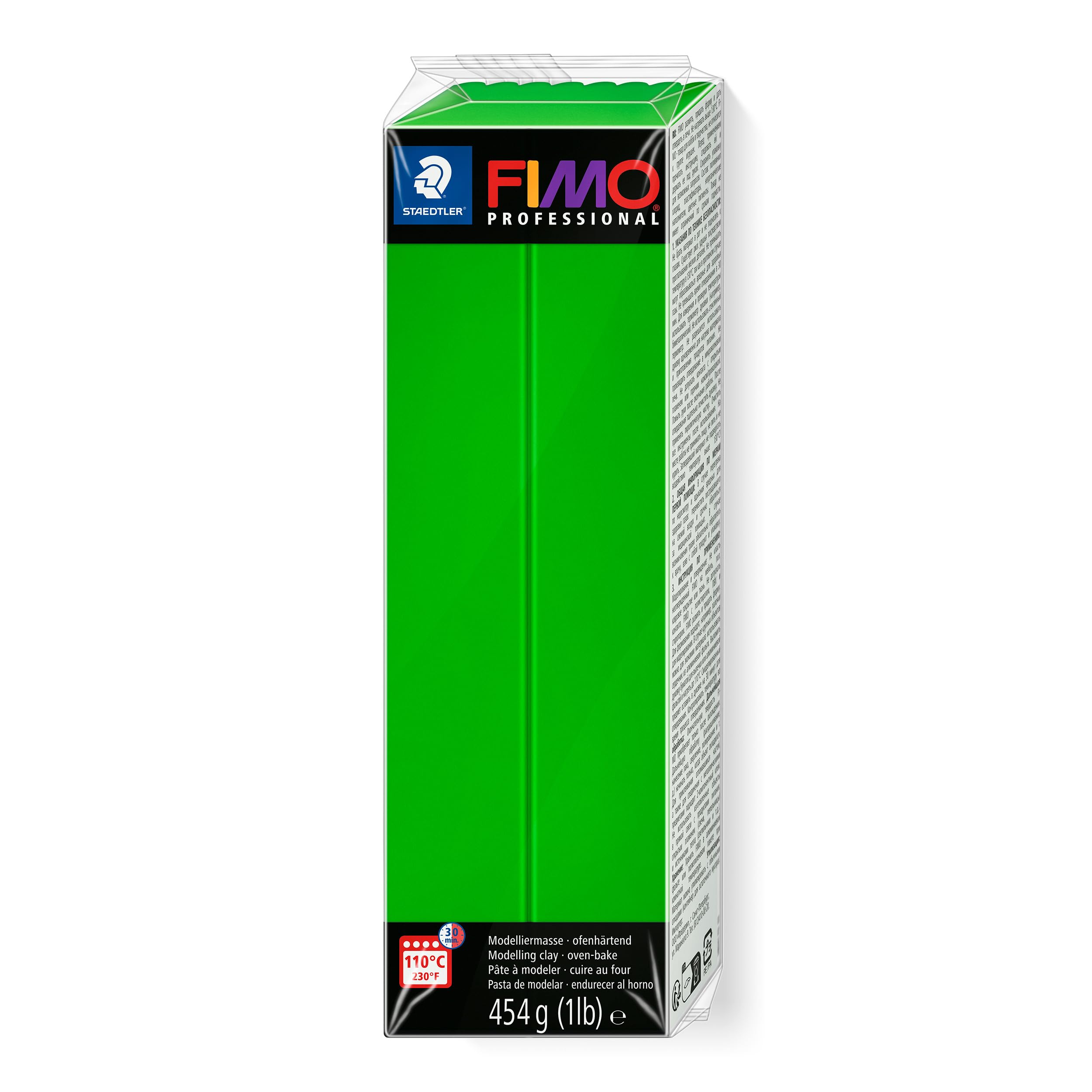 STAEDTLER 8041-5 FIMO Professional Oven-Hardening Polymer Modelling Clay, 454g - Sap Green (Single Block) โ image 1