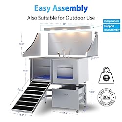 POLIMO Dog Washing Station, LED Professional