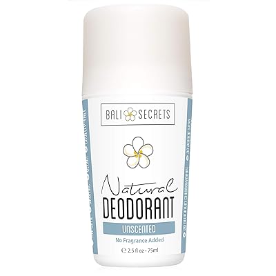 Bali Secrets Natural Deodorant - Organic &amp; Vegan - For Women &amp; Men - All Day Fresh - Strong and Reliable Protection - 2.5 fl.oz/75ml [Unscented