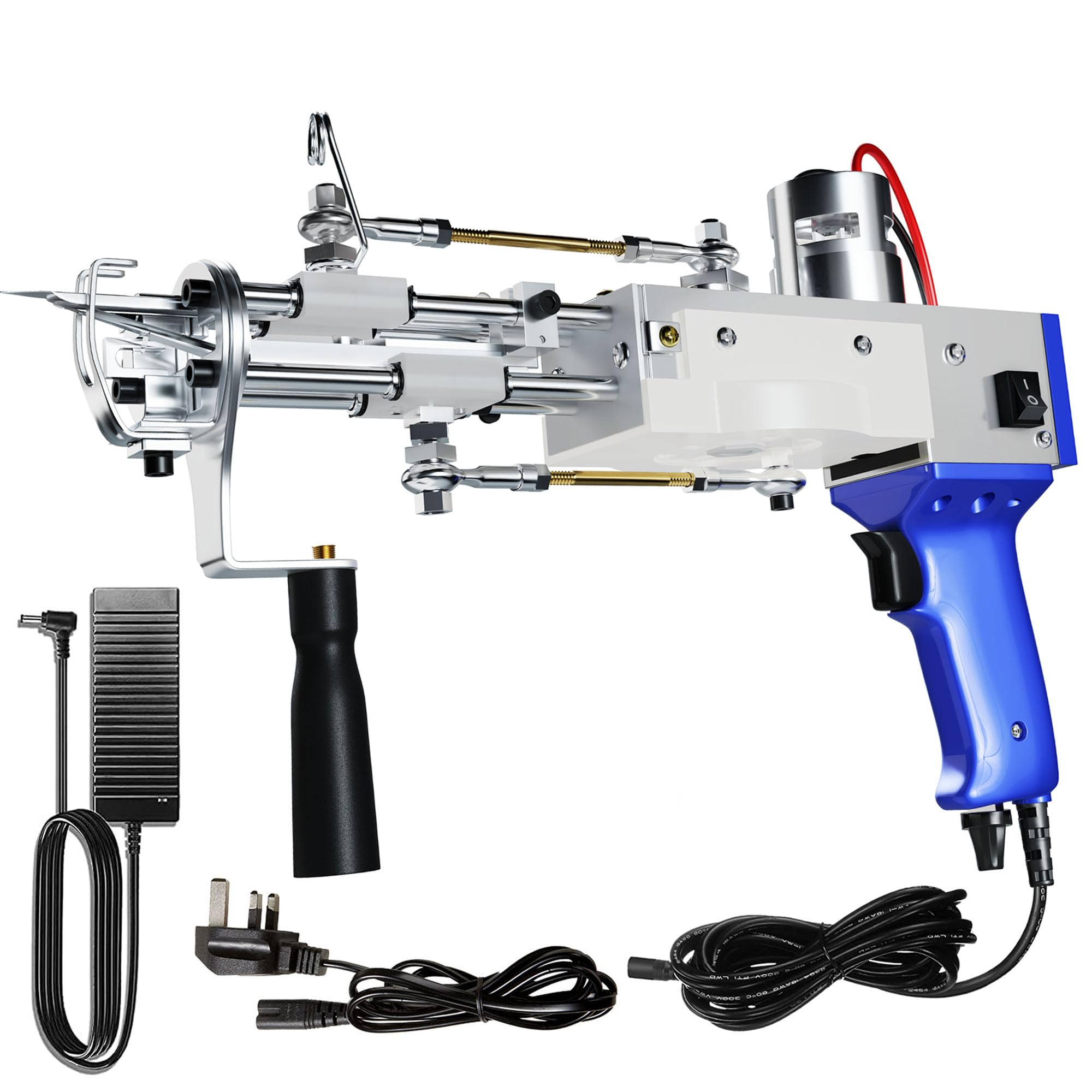 Mordraoe Tufting Gun, Cut Pile & Loop Pile 2 in 1 Kit Tufting Machine, Speed Adjustment and 360°Handle with Starter Kit, 7-21 mm Rug Maker Carpet Gun for Home DIY Tools, Rug Making, Beginners