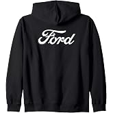 Ford - White Script Logo Zip Hoodie