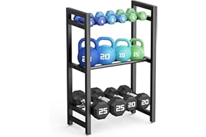 JOSMIMIC Dumbbell Rack Adjustable Weight Rack For Home Gym Dumbbells Kettlebell (Rack Only)