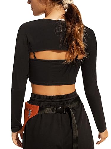 Verdusa Women's Long Sleeve Open Front Bolero Shrug Crop Top