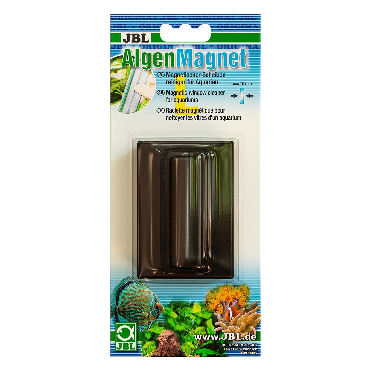 JBL Algae magnet L, Magnetic glass cleaner for aquarium panes