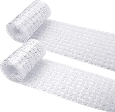 JANYUN 2016pc Self Adhesive Dots 10mm Hook Loop Coins White 1008+1008 Sets