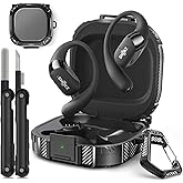 JOREMX for SHOKZ OpenFit 2 Case 【Secure Lock Design】, Shock Protective Hard Cases Compatible with SHOKZ OpenFit 2 Open-Ear Headphones Case Cover with Keychain & Cleaning Kit