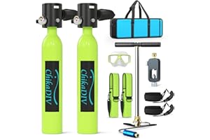 CHIKADIV Mini Scuba Tank,Portable Diving Tank,0.5l Lung Tank for Snorkeling Diving, Reusable Scuba Diving Kit Gear Underwater Breathing Training, Emergency Rescue
