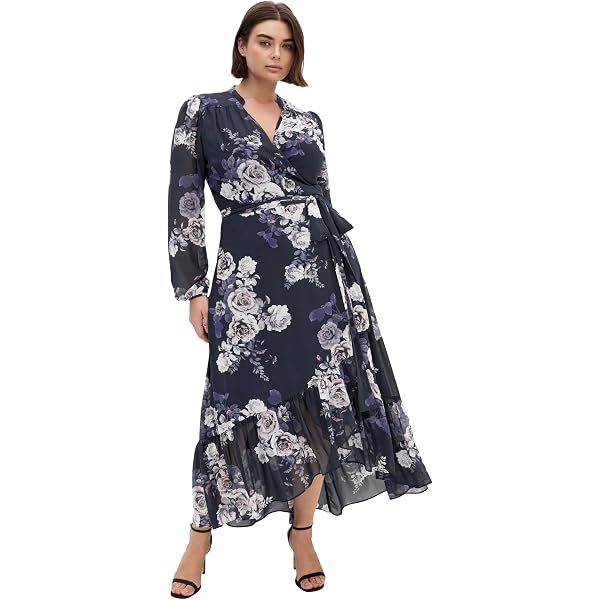 City Chic Women's Plus Size Bold Blossom Wrap Dress at Amazon Women's  Clothing store
