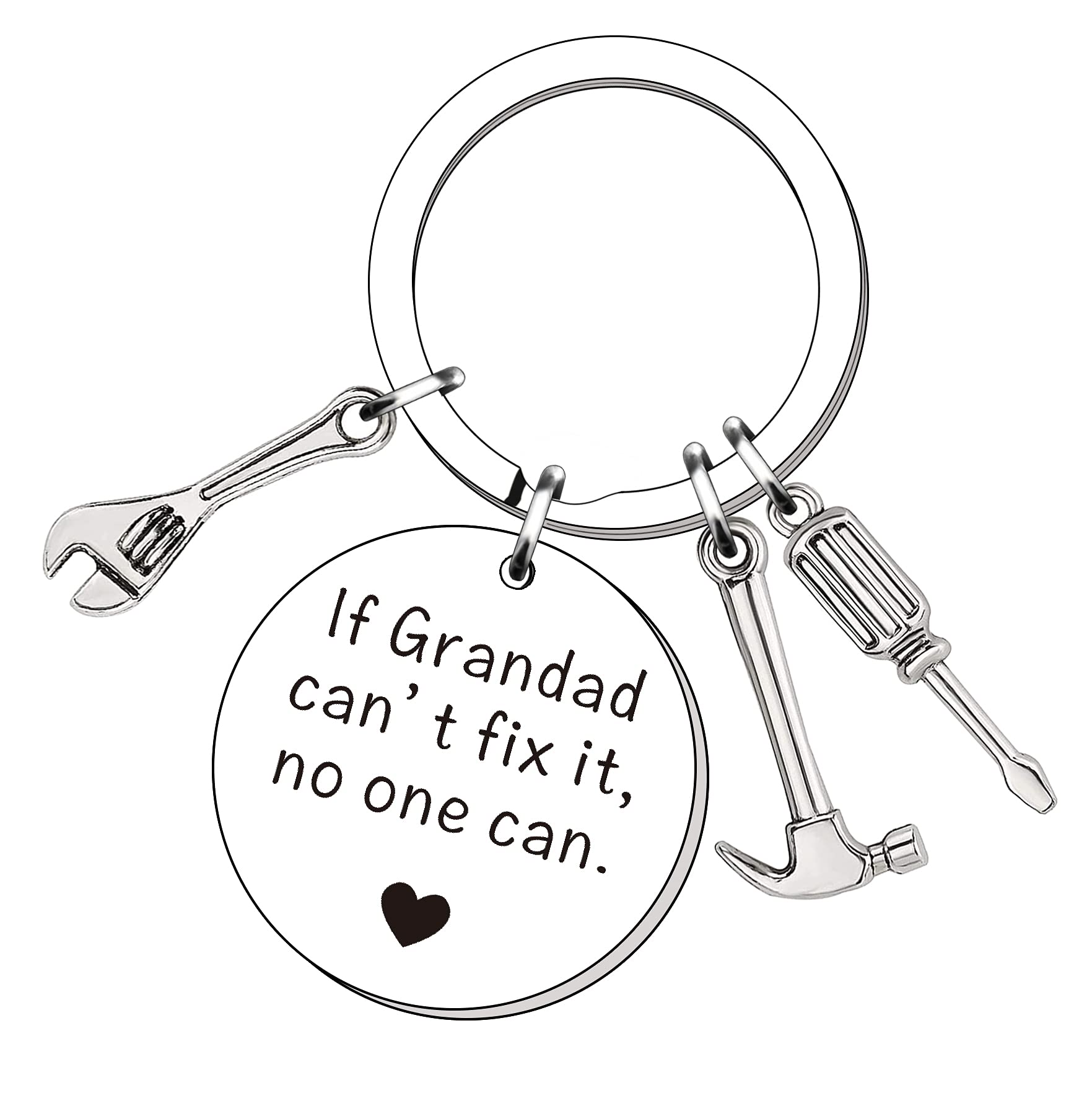 SMARGO Grandad Keyring Fathers Day If Grandad Can't Fix It No One Can Grandfather Keychain Birthday Present From Grandchildren