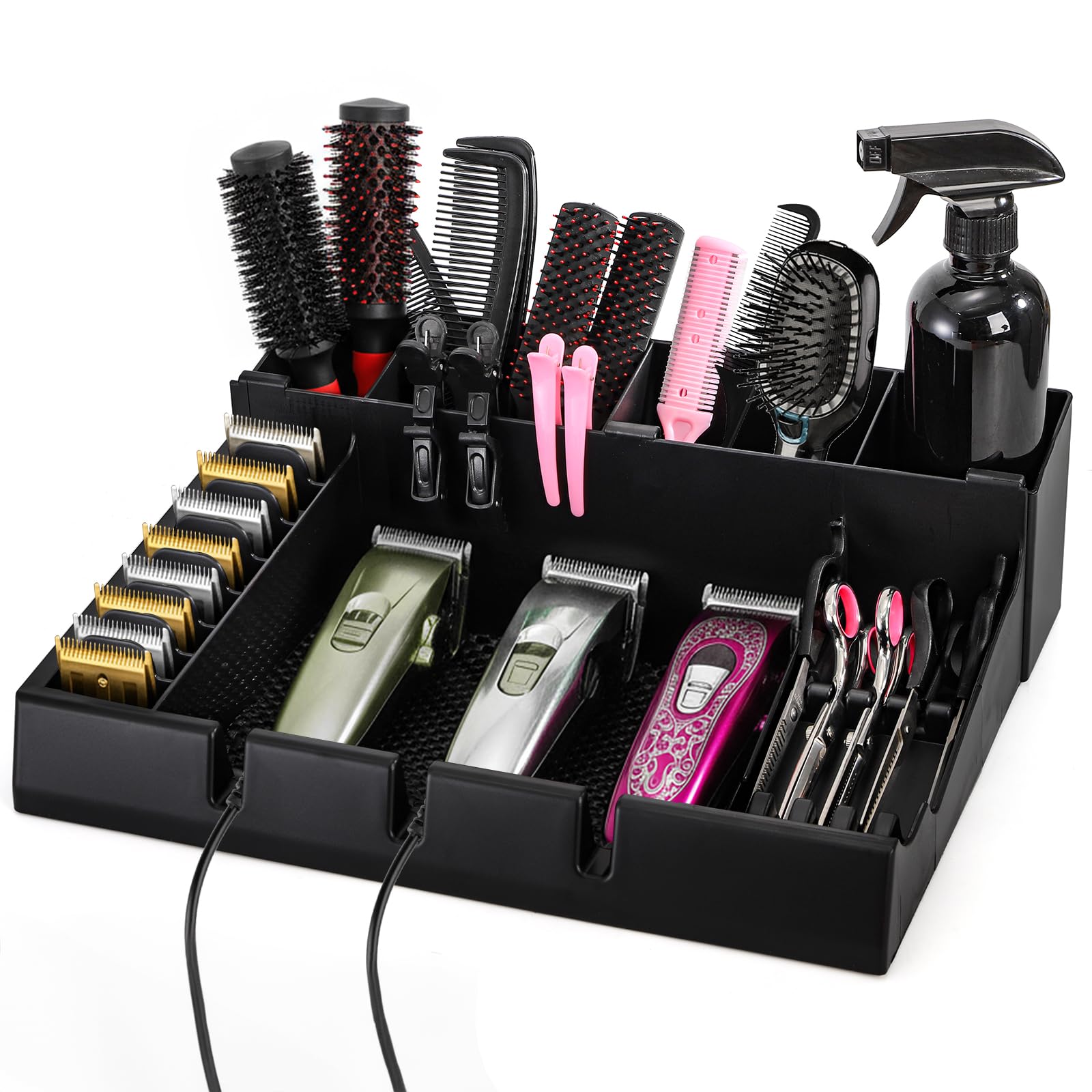 Photo 1 of Hedume Hair Salon Styling Tools Organizer with Anti-Slip Mat, Detachable Multifunctional Stylist Tool Tray Organizer for Hair Brush, Combs, Clips, Scissor, Shaver, Clippers, Trimmers & Other Tools