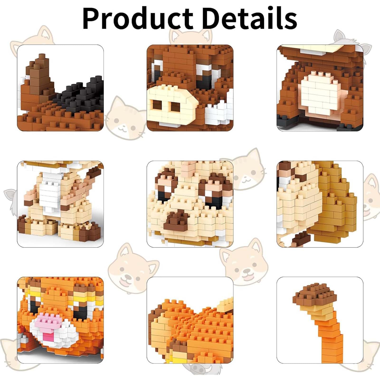 QLT QIAOLETONG Tiere Bausteine Set, 1856PCS Micro Mini Klemmbausteine mit Löwe, Warzenschwein, Erdmännchen, Tiere Baustein Bausatz für Erwachsene, Nicht Kompatibel mit Lego 2