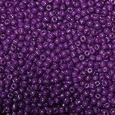 LEECOON 4mm Dark Purple Color Seed Beads 100grams About 1300pcs Size 6/0 Small Seed Beads for Making Necklace Bracelet Earring Jewelry