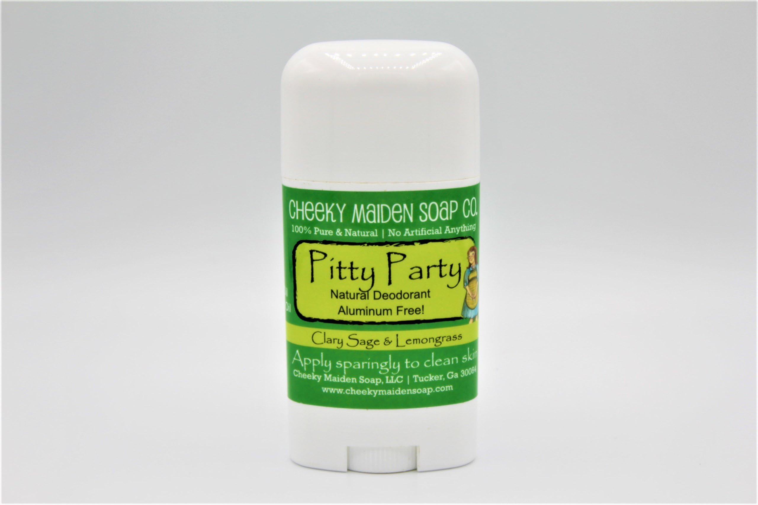 Cheeky Maiden Clary Sage & Lemongrass Deodorant 100% Natural Handmade with Coconut Oil, Beeswax, Arrowroot Powder, Clary Sage Essential Oil, Lemongrass Essential Oil 2.5 oz Made in USA