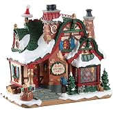 Lemax Santa's Wonderland The Claus Cottage Lighted Building, #75292 | Illuminated Inside Scene for Santa's Own Cottage | 3 AA Batteries or 4.5V Adaptor | Santa's Wonderland Village Display