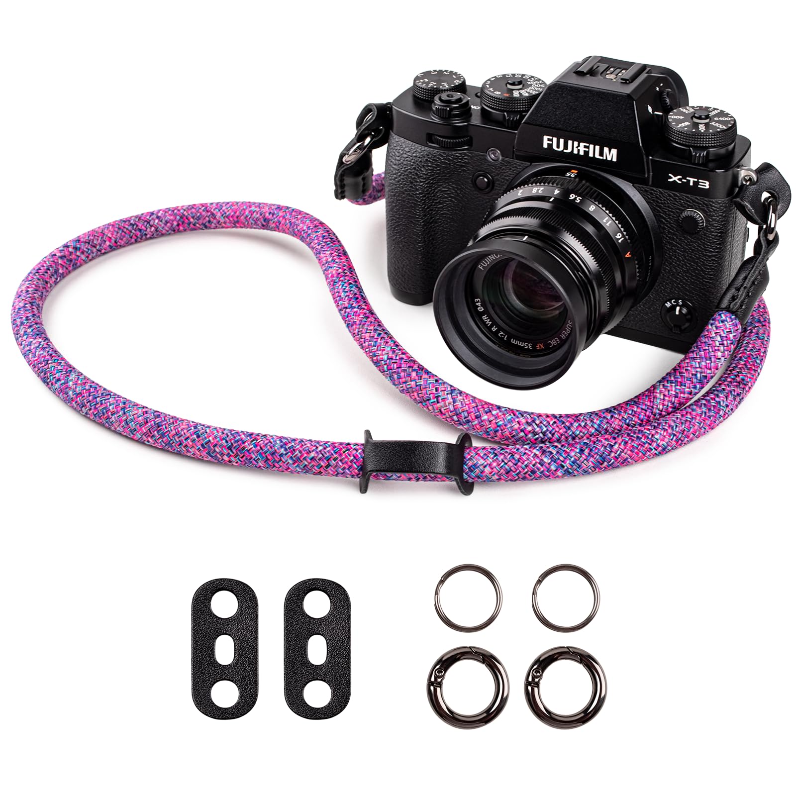 VOVMOEYA Camera Strap,Camera Neck Strap shoulder strap for Fujifilm XS20 XT5 XH2S Nikon Zf Z8 Z30 Canon EOS R6 R7 R8 R10 R50 Sony A6400 A6700 A7C II A7IV Camera Strap Rope - Camo Purple