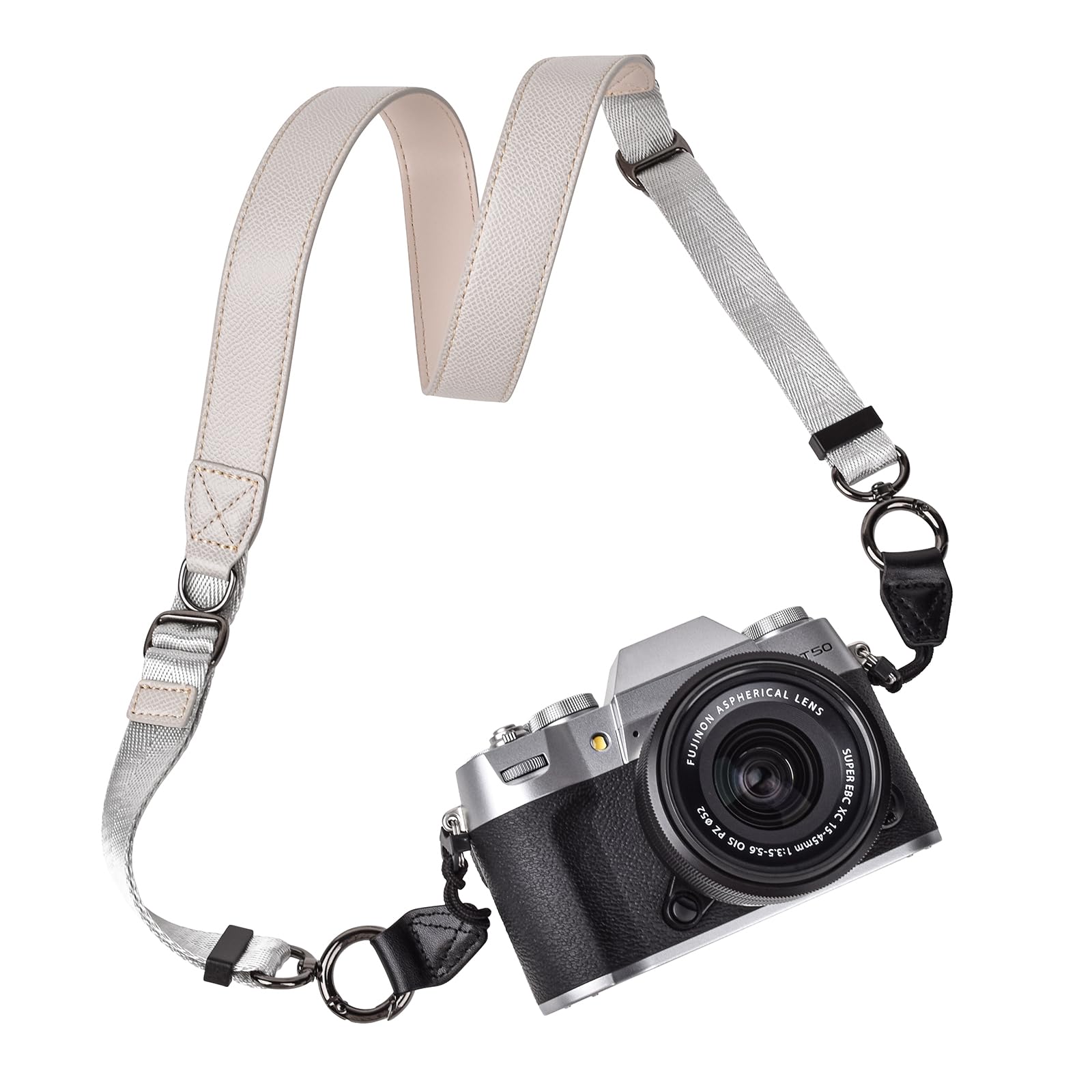 VOVMOEYA Camera Neck Strap,X-T50 body strap PU Shoulder Adjustable Strap for photographers for Fujifilm/for Nikon/for Canon/for Sony/for Minolta/for Panasonic/SLR/DSLR Cameras Texture-Grey