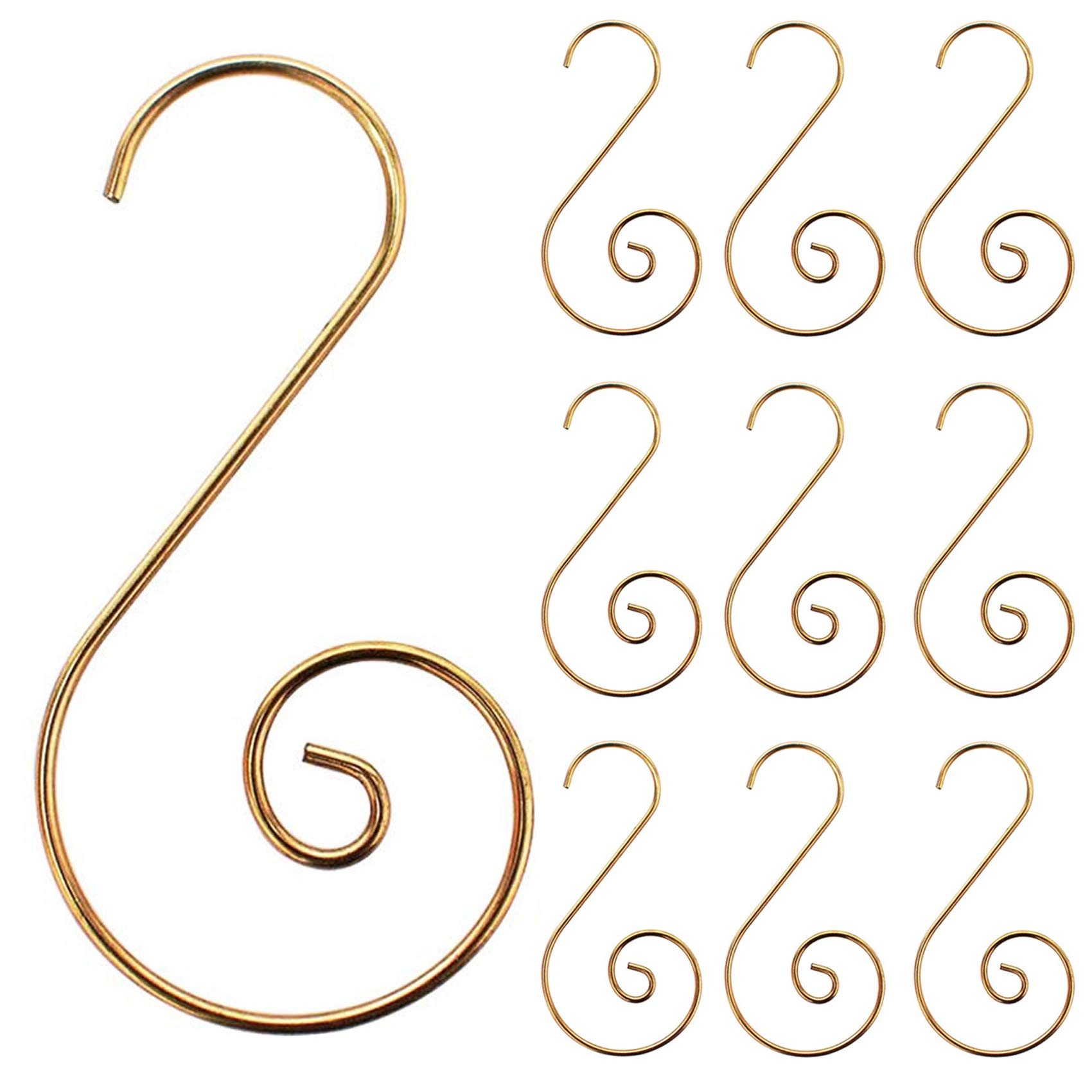 Acronde 120PCS Christmas Ornament Hooks Christmas Tree S-Hooks Ornament Hanger Metal Wire Hanging Hook for Christmas Tree Christmas Balls Party Decorations (Gold)