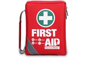 General Medi First Aid Kit - Small Compact First Aid Kit Bag(175 Piece) - Reflective Bag Design- Includes Instant Cold Pack, Emergency Blanket for Travel, Home, Office, Vehicle,Camping