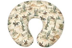 Goronwyfloyd Cow Boy and Cacti Baby Nursing Pillow Cover Baby Breastfeeding Slipcover Infant Newborn Nursery Bottle Pillowcase Stretchy Replaceable Pillow Cover Slipcover