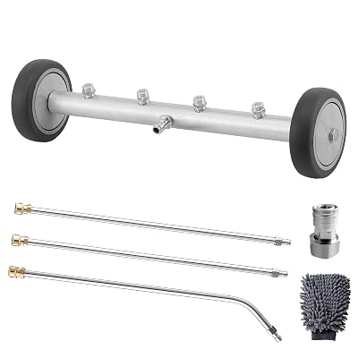 M MINGLE Undercarriage Pressure Washer Attachment, 16 Inch Powerful Under Car Washer with Car Wash Mitt, Low-Clearance Vehicle Compatible, 4000 PSI