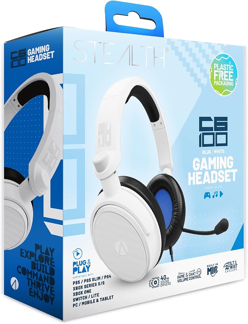 Stealth C6-100 Blue Gaming Headset Multi Platform 3.5mm 40mm Drivers