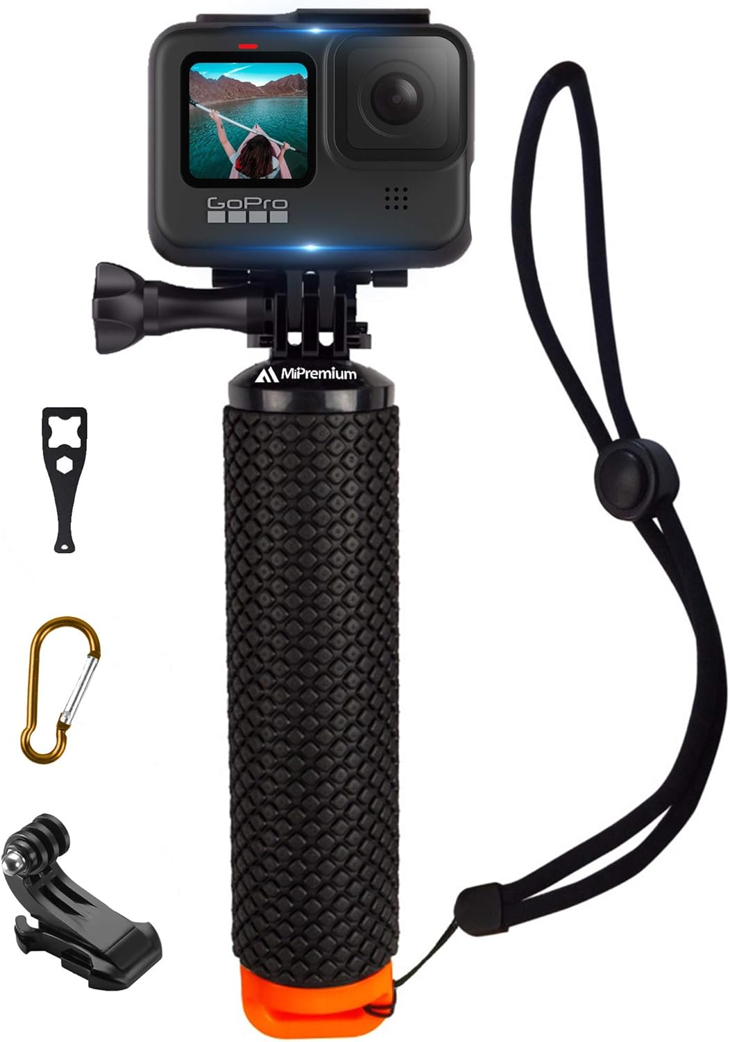 Waterproof Floating Hand Grip Compatible with GoPro Hero 8 7 6 5 4 3 3+ 2 1 Session Black Silver Camera Handler & Handle Mount Accessories Kit for Water Sport and Action Cameras (Orange) : Camera & Photo