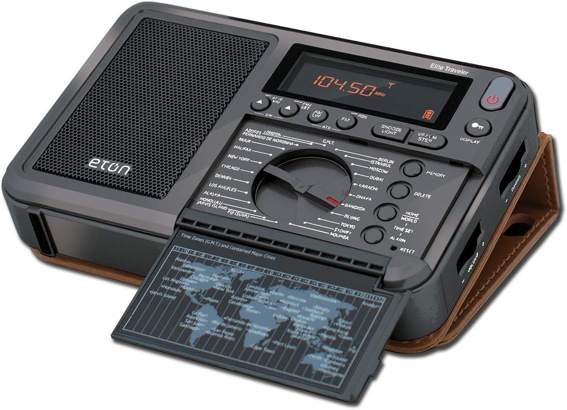 Eton Elite Traveler AM/FM/LW/Shortwave Radio with RDS & Custom Leather Carry Cover: Electronics