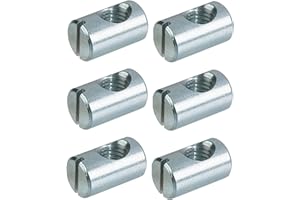 cyclingcolors 6X Barrel Nuts M6 x 20mm x 12mm Weld Cross Dowels Slotted Nuts for Furniture Beds Crib Chairs