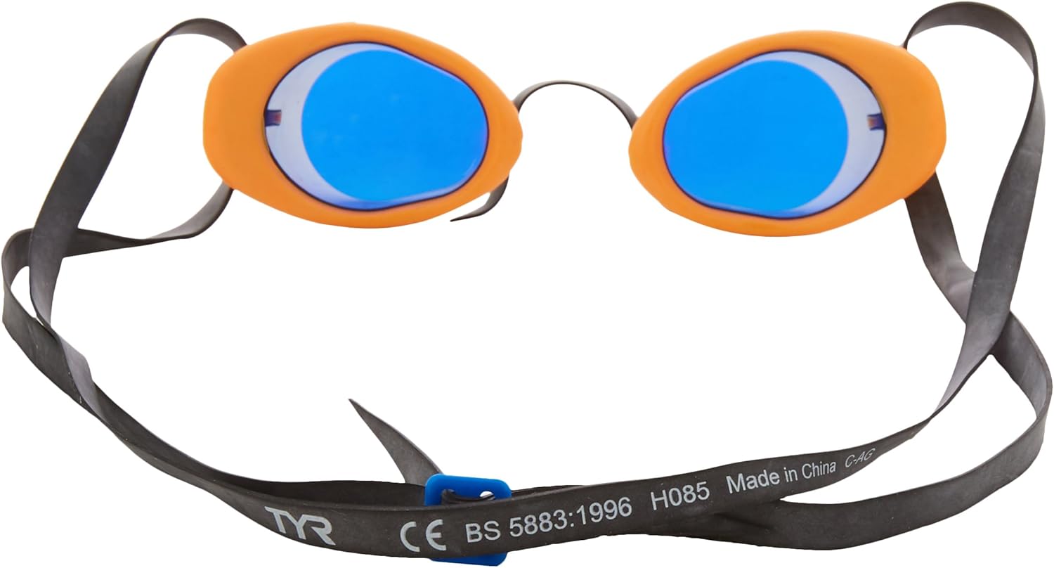 TYR Unisex Adult Mirrored Swedish Style Goggle - Rainbow/Fl. Orange/Black, Medium - Image 3